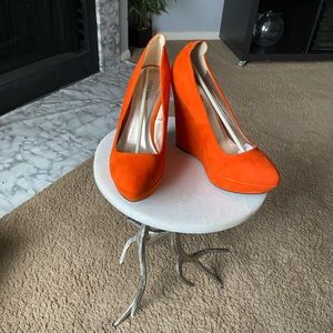 Fall orange wedge heel